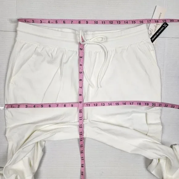Nanette Lepore Play Ivory Cargo Joggers L NWT Soft Traveler Track Pants Neutral - Picture 7 of 15